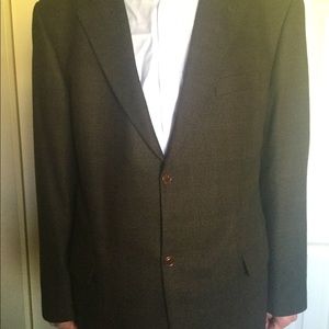 LaCrosse 100% Lambswool Blazer 48L Gray Brown